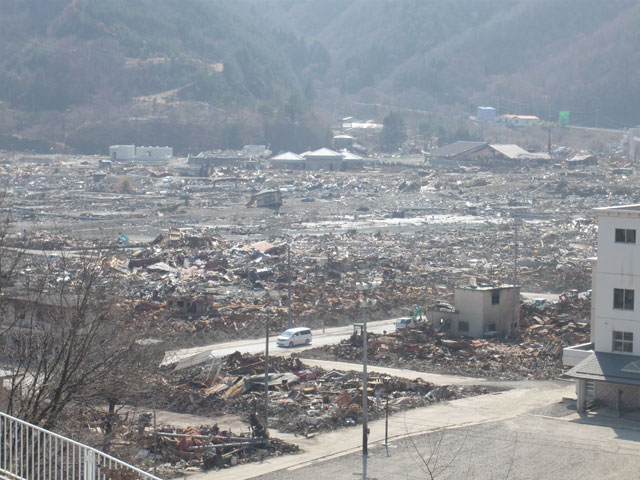 ボランティア 中央公民館から栄町方向を見る