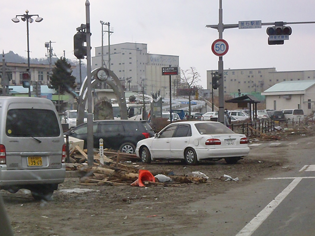 被災 釜石駅付近