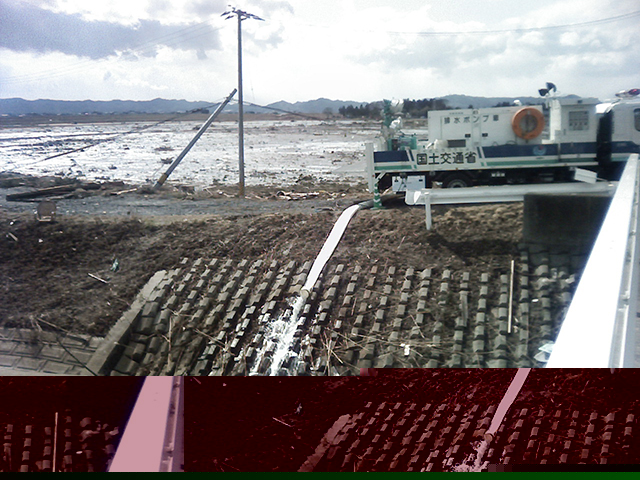 被災 湛水区域 新浜橋南側排水状況