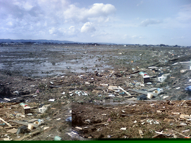被災 湛水区域 新浜橋北側 